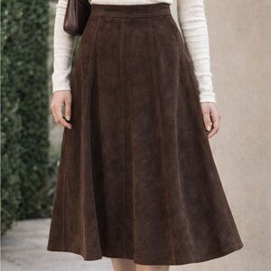 Vintage Suede Midi Skirt